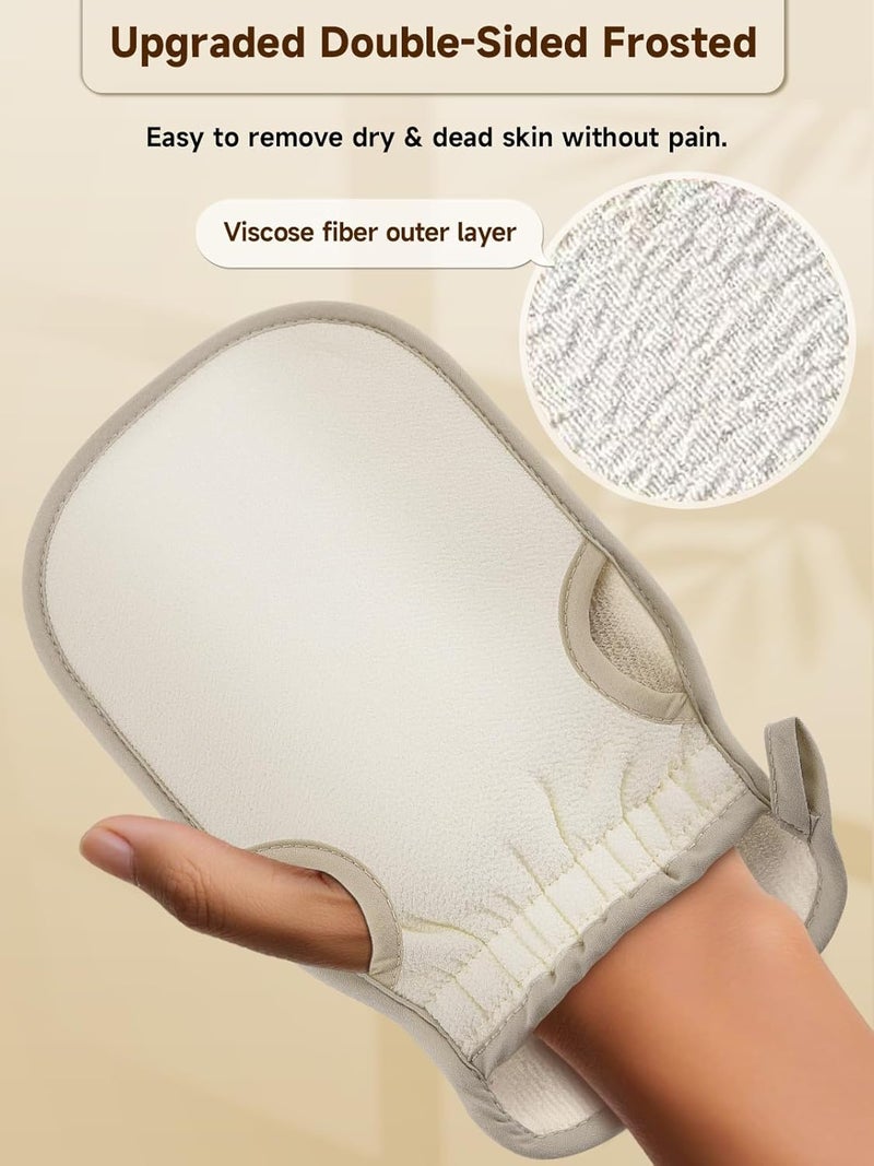Aswdbbn Exfoliating Glove (Original) Machine Washable Newly Upgraded With Thumb Holes Korean Body Scrubber 100% Vegan Viscose Exfoliating Mitt for Dead Skin Removal, Keratosis Pilaris & Self-Tan Prep - Image 3